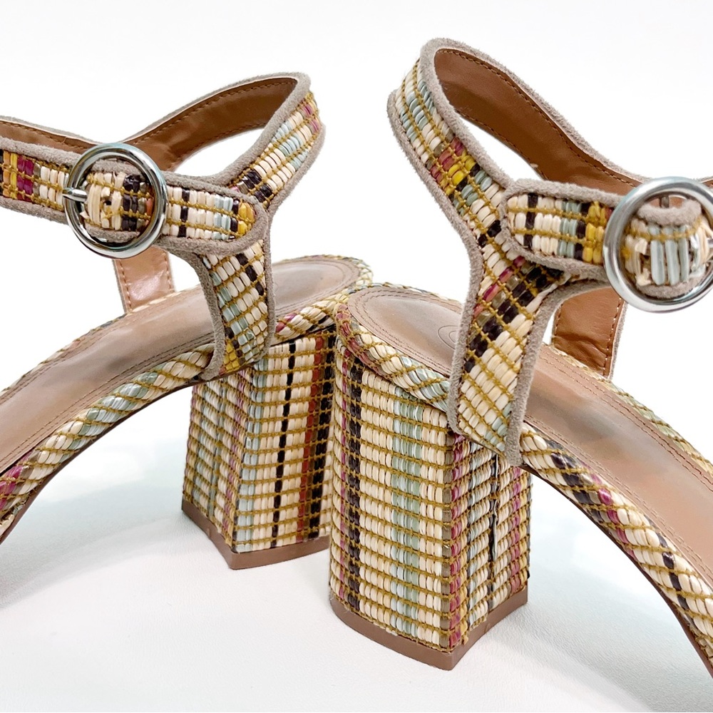 urban outfitters | sienna rattan raffia platform sandal heels 9 - Picture 6 of 13